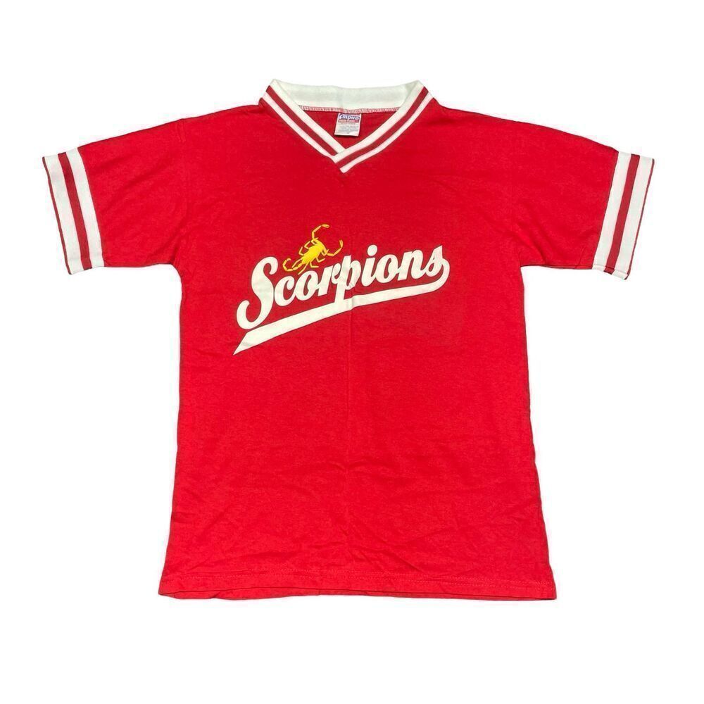 VTG Scorpions Red White Soccer Jersey Men's Size 36 (S) Empire Made in USA